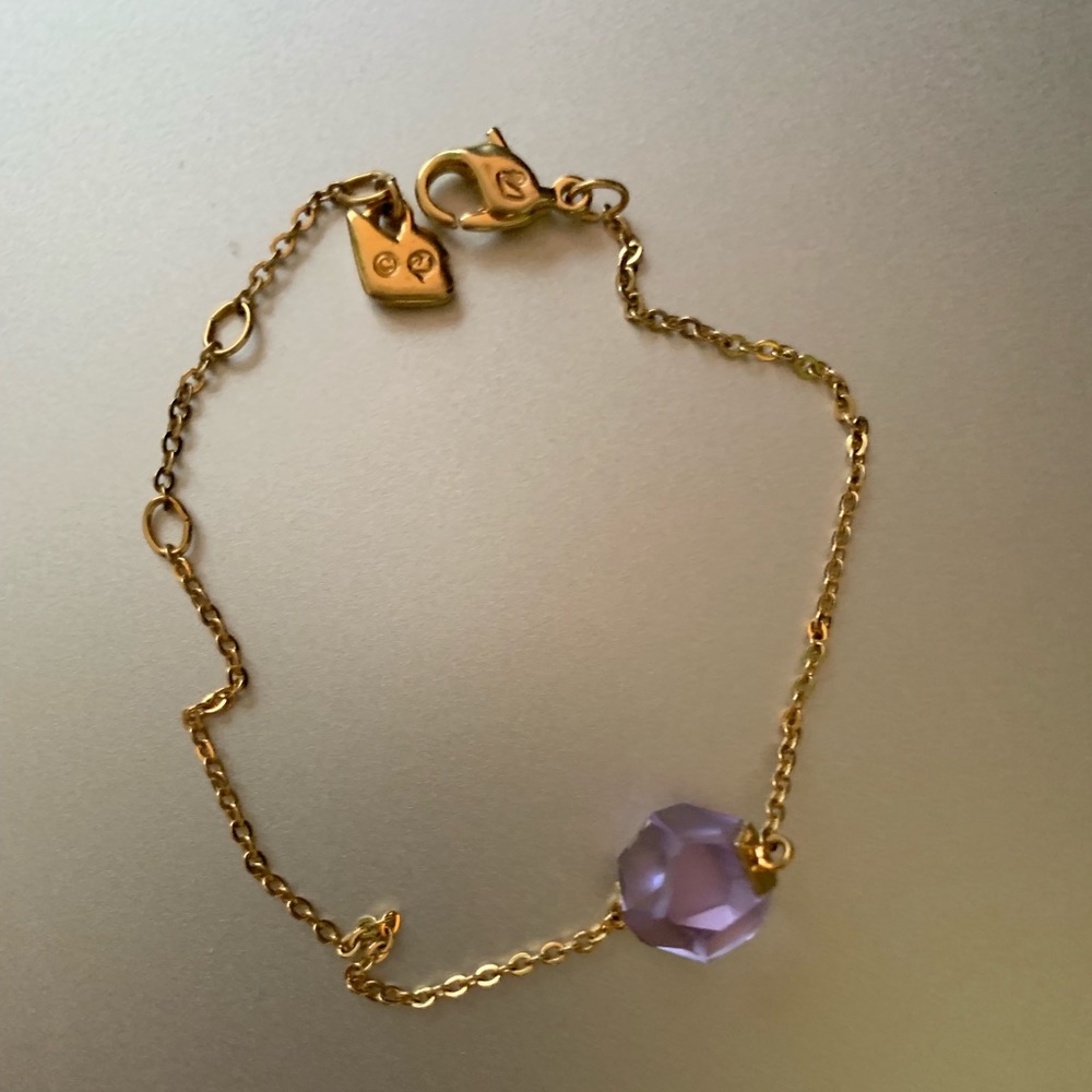 Swarovski amethyst gold bracelet